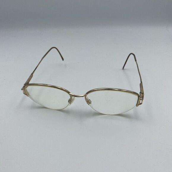 Vintage Safilo Elasta Gold Metal Eyeglasses Frames Only Italy‎ Adult Size - Picture 2 of 8